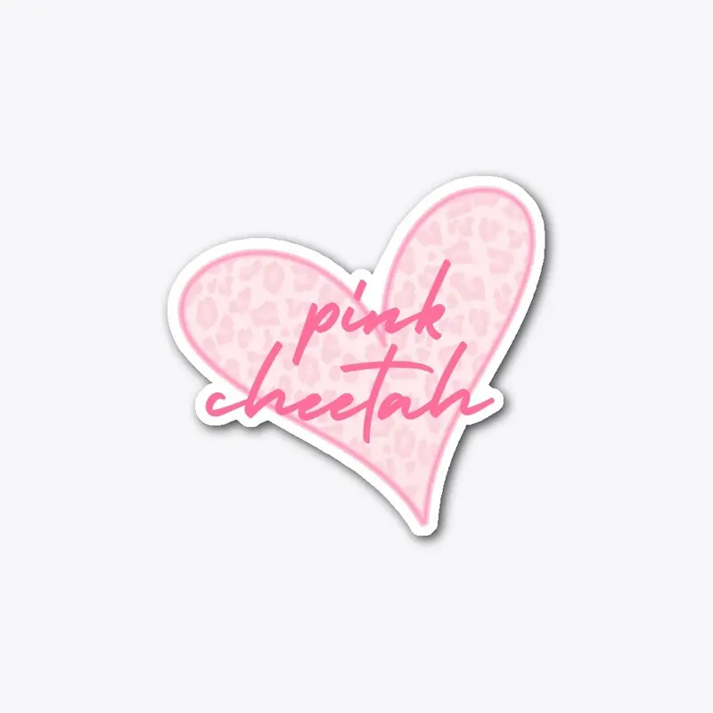 Pink Cheetah Heart Sticker